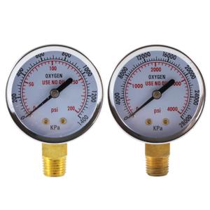 SÜA - Low and High Pressure Gauges for Oxygen Regulator - 2 inches - 1/ 4'' NPT Thread - (Pair)