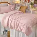 Bedsure Twin/Twin XL Comforter Set - Pink Soft Bedding for All Seasons, Cationic Dyed Bed Set, 2 Pieces, 1 Twin Size Comforter (68"x88") and 1 Pillow Sham (20"x26"+2") (06 - Pink Melange)