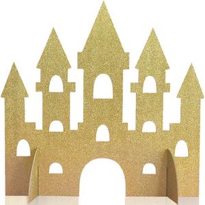 amscan Glitter Princess Castle Centerpiece - 14", Gold, 1 Pc