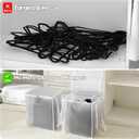 2-Pack Large Clothes Hanger Organizer Bag with Lid & Handles, Dustproof Hanger Storage with 2 Compartments, Space Saving for Closet & Laundry Room