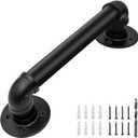 Wall Handrail 1FT/12IN,Industrial Staircase Railing 1.25 Inch Tube Diameter,Galvanized Pipe Handrail,Handrails for Indoor Stairs with Wall Mount Support,for Wall Mounted Stairway Handrail