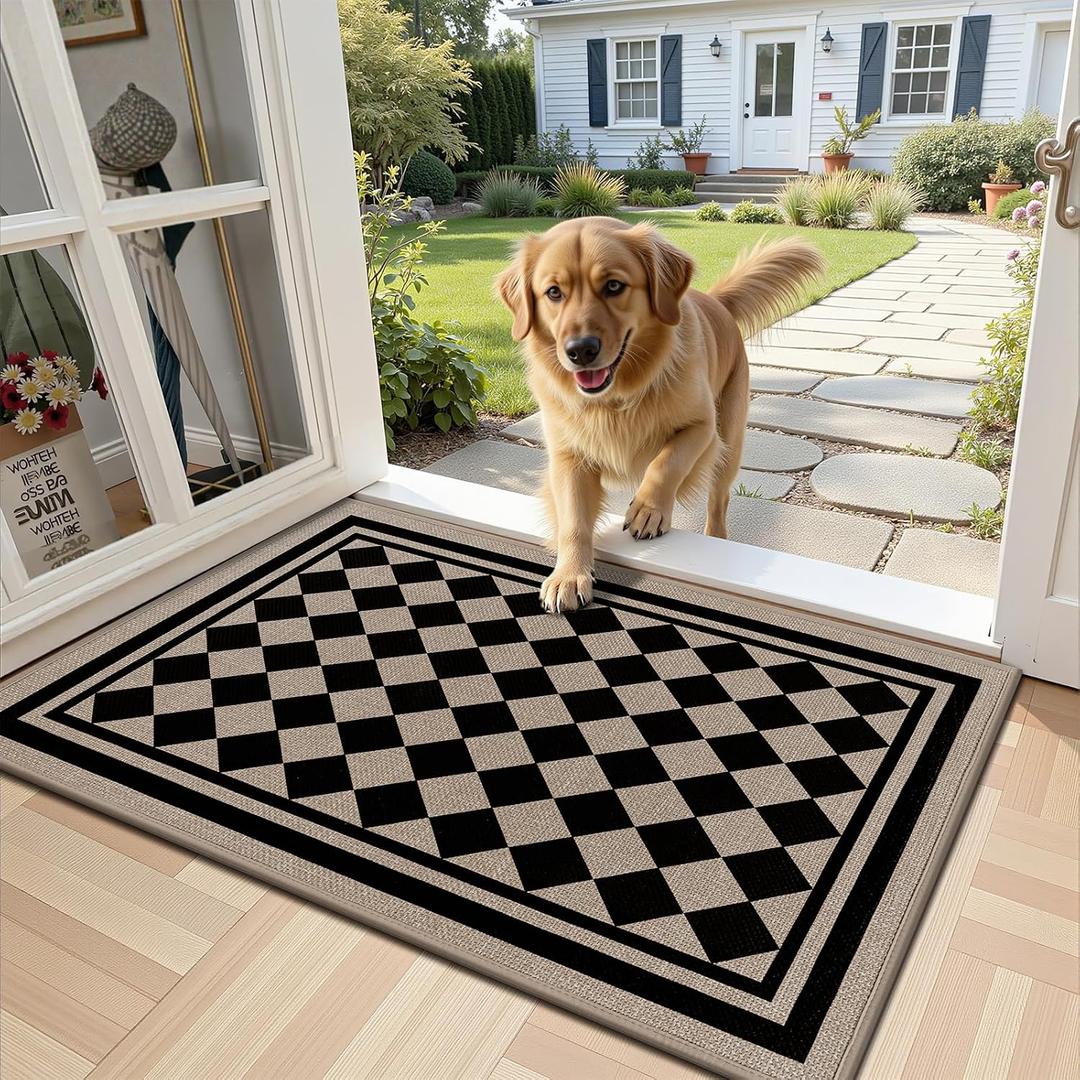 Vaukki Indoor Door Mat 24"x36", Ultra Thin Doormat Indoor Entrance