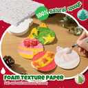 Wonderjune 20 Pcs Christmas Foam Texture Painting Paper for Craft, Magical Foam Texture Paper Sheet with Water Brush Pen, Handicraft Blank Painting Sheet for 3D Craft DIY Art Supplies (Christmas Ball)