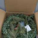 24 Inch Lighted Christmas Wreaths for Front Door, Christmas Wreath Outdoor with Pinecones Berried 50 Warm White & Multicolor Lights 8 Modes Timer Norfolk Pine Wreath Xmas Wreaths for Home Wall Window