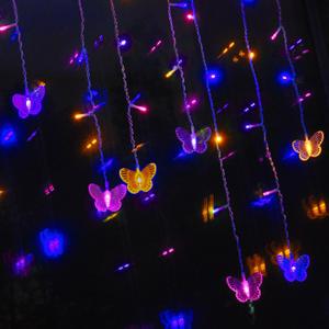 Butterfly Curtain Fairy Lights USB Plug in,8 Modes 120 LED 19.7FT Firefly Twinkle Timer String Lights with Remote, Waterproof Copper Wire for Bedroom Patio Christmas Wedding Party (Multi-New)