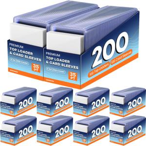 2000 Card Sleeves Top Loaders for Cards, 3" x 4" Hard Plastic Toploaders, Baseball Card Protectors, Trading Card Holder for Football Sports Cards (1000 Toploaders + 1000 Penny Sleeves)