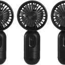 JODNO Mini Portable Fan 3 Pack, Cute Handheld Battery Operated Lightweight Small Personal Fans with 3 Speeds and USB Rechargeable Eyelash Fan for Women Men Office Outdoor Travel Camping