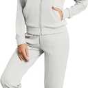 BASICDOT Women's Two Piece Tracksuit Long Sleeve Zip Up Sweatshirt Long Pants Outfits Jogger Sweatsuit Sets,XL