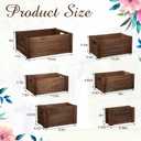 AceOrbit 6 Pcs Decorative Wood Crates for Storage Display 6 Size Rustic Nesting Crates with Handle Farmhouse Wooden Container Boxes for Wedding Bride Shower Party Market Farmers Decor(Dark Brown)