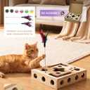 Cat Toys for Indoor Cats - Cat Nail File Box with Interactive Cat Toys, 2026 Upgraded Cat Puzzle Feeder Scratch Puzzle Toy for Indoor Cats, Natural Claw Care