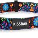 KISSBAK Dog Collar for Medium Dogs - Special Design Cute Girl Dog Pet Collar Soft Adjustable Fancy Floral Girl Puppy Dog Collars (M, Floral Purple)