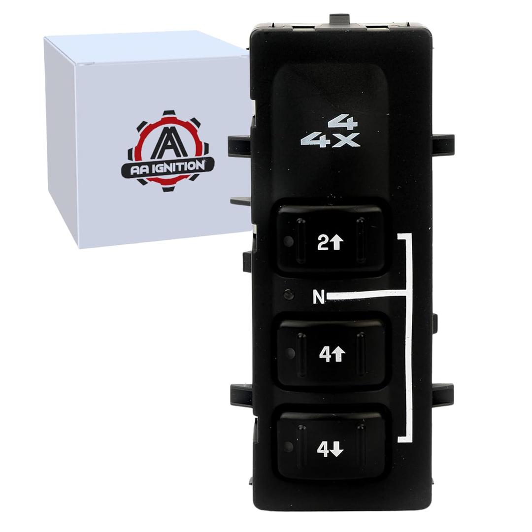 4x4 Selector Switch, 4WD - Compatible with Chevy, GMC Vehicles - Silverado, Suburban, Avalanche, Yukon, XL, Sierra 2003-2007 - Replaces 19259312, 15164519, 15136040