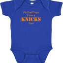 New York Basketball My Dad Says I am Fan Baby Bodysuit (Blue, S)