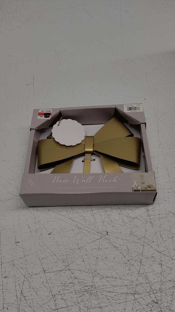 Brass Bow Ribbon Wall Hook Hanger Wall Decor Girls Room Nursery 7.5"x6.6"x1.75" 