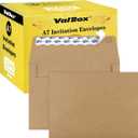 ValBox 200 Qty A7 Invitation Envelopes 5 x 7, 120GSM Brown Kraft Paper Envelopes for 5x7 Cards, Self Seal, Weddings, Invitations, Baby Shower, Stationery, Office, 5.25 x 7.25 Inches