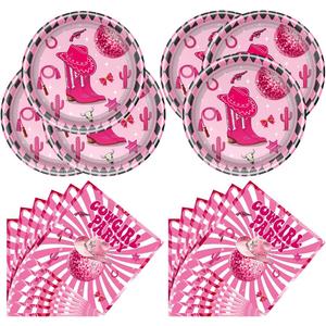 Western Cowgirl Party Tableware, Disco Cowgirl Plates and Napkins, West Rodeo Theme Party Decorations