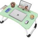 Fayquaze Portable Foldable Laptop Bed Desk with Storage Drawer and Cup Holder - Lap Desk Laptop Stand Tray Table for Eating, Reading and Working