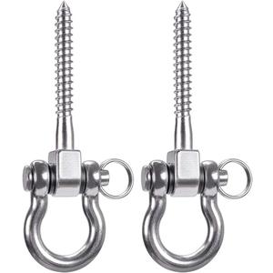 SELEWARE Set of 2 Permanent Antirust 304 Stainless Steel Screw Bracket Heavy Duty 180 Swing Hangers, 1800LB Capacity Playground Yoga Hammock Rope Tire Web Chair Sandbag Punching Bag Porch Swing Sets