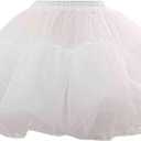 WOWBRIDAL Women's Petticoat 50s 4 Levels Hoopless Short Length Tulle Crinoline Underskirts Dress Bubble Skirt Above Knee