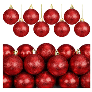 12 PCS Christmas Bal and Home Decor Red