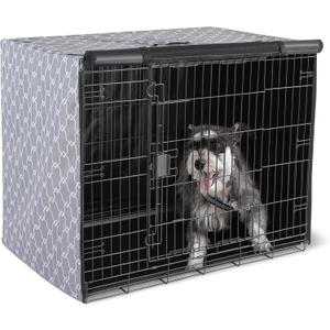  Dog Cage Cover for 42-inch Wire Crates, Heavy-Duty with Zippered Panels
