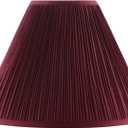 Aspen Creative 33194, Transitional Hardback Empire Mushroom Pleated Rich Red Spider Shade, 6" Top x 16" Bottom x 12" Slant (Burgundy)