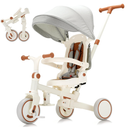 7‑in‑1 Toddler Tricycle, Foldable Kids Trike, 18‑5 Years, Beige