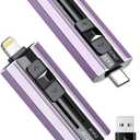 256GB Flash Drive Intended for iPhone iPad, Memory Stick Storage for Photos and Videos Backup, Compatible with iPhone iPad Android PC, Plug and Play, No Application Required (Purple)