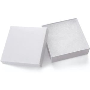 GEFTOL Jewelry Gift Boxes 18 Pack 3.5x3.5x1 Inch Cardboard Jewelry Boxes, Small Gift Boxes for Jewelry Earrings Necklaces Handmade Bangles Bracelets (White)