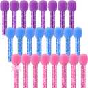 12 Pcs Microphone Candy Tubes Kpop Themed Decor Karaoke Theme Birthday Party 10'' Fake Prop Microphone Plastic Toy for Disco Singer Stage Costume Prop, Candy Not Included (Purple,Pink,Blue)