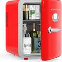 Skincare Fridge - 4L Mini Fridge for Bedroom, Office and Car, for Refrigerating Makeup, Skincare and Food, Cooler and Warmer, Beverage Cooler, Red