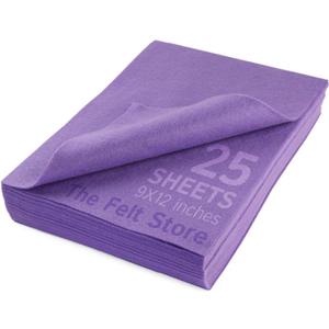 The Felt Store Craft Felt Assorted Sheets - 9" x 12" - 25-Piece Pack - Soft & Durable Craft Fabric for DIY Arts & Crafts, Decorations - Lavender