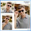Madison Avenue 2 Pack Retro Aviator Bifocal Reading Sunglasses for Men and Women, Trendy Sun Reader Mens Womens UV Protection Grey/Blue +1.0
