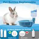 VANNON 16oz Pet Water Bottle, Gravity Dog Water Bowl Dispenser for Cage, Anti-Overflow Water Dispenser for Small Dogs, Cats, Rabbits and Other Small Animals, BPA Free, Blue