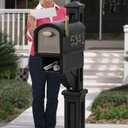 Step2 Mailmaster Hudson Mailbox, Magnetic Door, Large Newspaper Holder, Heavy-Duty, Weather Resistant, Post Mounting Hardware Kit Included, Black