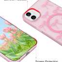 Jusy Magnetic Bow Case for iPhone 11, Cute Aesthetic Bowknot Pattern Phone Case Compatible with Magsafe, Soft TPU Protective Phone Cover for Women Girls - Pink