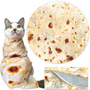 Cat Wrap for Cutting Nails, Tortilla Blanket Pet Supplies Cat Washing Bag, Burrito Blanket Cat Restraint for Nail Clipping, Multifunctional Pet Tool Gifts for Cat Lovers (L (within 14lbs), Tortilla)