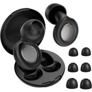 Ear Plugs for Sleeping 45dB Noise Cancelling Ear Plugs for Concerts, Silicone Earplugs Reusable Concert Ear Plug, Music Festivals, Raves, Musicians, Motorcycles, Wind Noise (Black)
