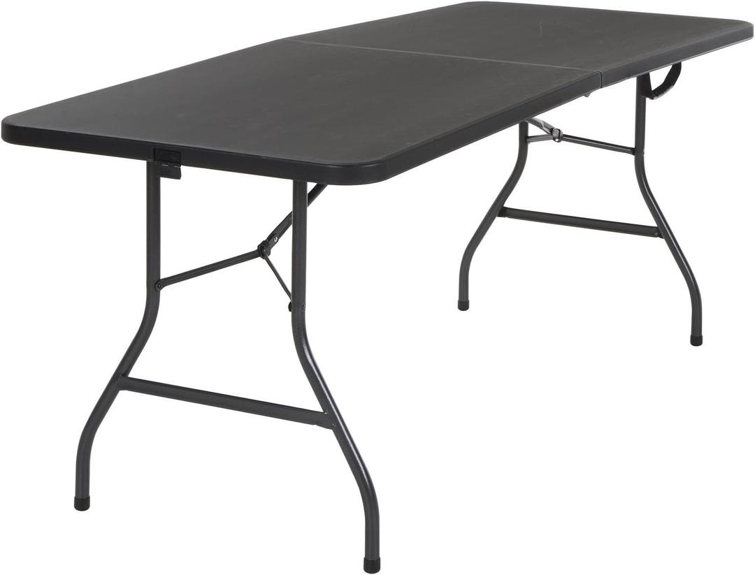 COSCO Molded Folding Banquet Table w/Handle, 6ft, Black