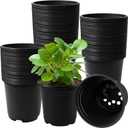 OJYUDD 120 Pcs 0.5 Gallon Black Plastic Plant Nursery Pots,Plant Seedling Pots with Drainage Holes,Black Flower Planting Container for Seedlings Transplanting,Planting,Succulent