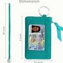 Lanyard with Wallet - Zip ID Case with Lanyard - Lanyard with id Holder - Card Holder Keychain with Zippers -Premium Quilted Microfiber - Jade