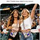 3 Pockets Clear Bag for Stadium Events with 2 Long Straps Sling Backpack Fanny Pack Concert Crossbody Purses for Women