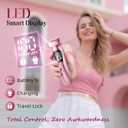 Cordless Electric Razors for Women: Rechargeable Painless Bikini Trimmer for Body Hair - IPX7 Waterproof Shaver with LED Display for Face/Underarm/Leg Light Pink Upgraded