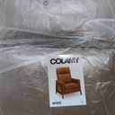 COLAMY Push Back Recliner Chair, Upholstered Leather Recliner with Footrest 118-150 Degree Adjustable, Comfy Modern Wingback Recliner for Living Room, Bedroom, Small Spaces, Camel