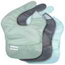 Tiny Twinkle Mess Proof Baby Bibs for Eating - Waterproof, Wipeable Bibs - Toddler Bibs - Travel Friendly - PFAS, PVC, BPA, Phthalate Free - Baby Food Bibs (3 Pack, Sage, Charcoal)