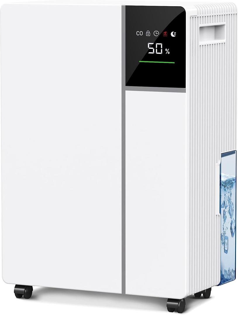 2500 Sq.Ft Dehumidifier for Basement with Drain Hose, Max 34 Pints Dehumidifiers for Home, Bedroom, Bathroom, Basement, Smart Humidity Presets, Three Modes, 24HR Timer, Quiet Operation