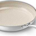 Redchef Hybrid Ceramic Nonstick 11-Inch Frying Pan with Stay-Cool Handle, Dishwasher & Oven Safe, Induction Compatible, Tri-Ply Stainless Steel & Aluminum, All Cooktops (Beige)