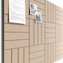 Bumusty Large Cork Board Alternative-48 x 36" Felt Bulletin Board Tiles, with 30 Pushpins, 70 Adhesive Tabs, 12-Pack Slat Wall Paneling, Cork Boards for Office Push Pin Board Felt Board-Taupe