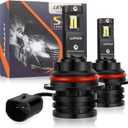 9007 LED Headlight Bulbs S Series High Beam/Low Beam/Fog Light 12xCREE Chips 6500K 6000LM Cool White Halogen Replacement-1 Pair