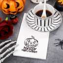 Nervure 100PCS Halloween Paper Napkins - White Disposable Napkins with Black Pumpkin - Paper Hand Towels Decorative Dessert Dinner Hand Napkin for Halloween Party Home Kitchen Bathroom